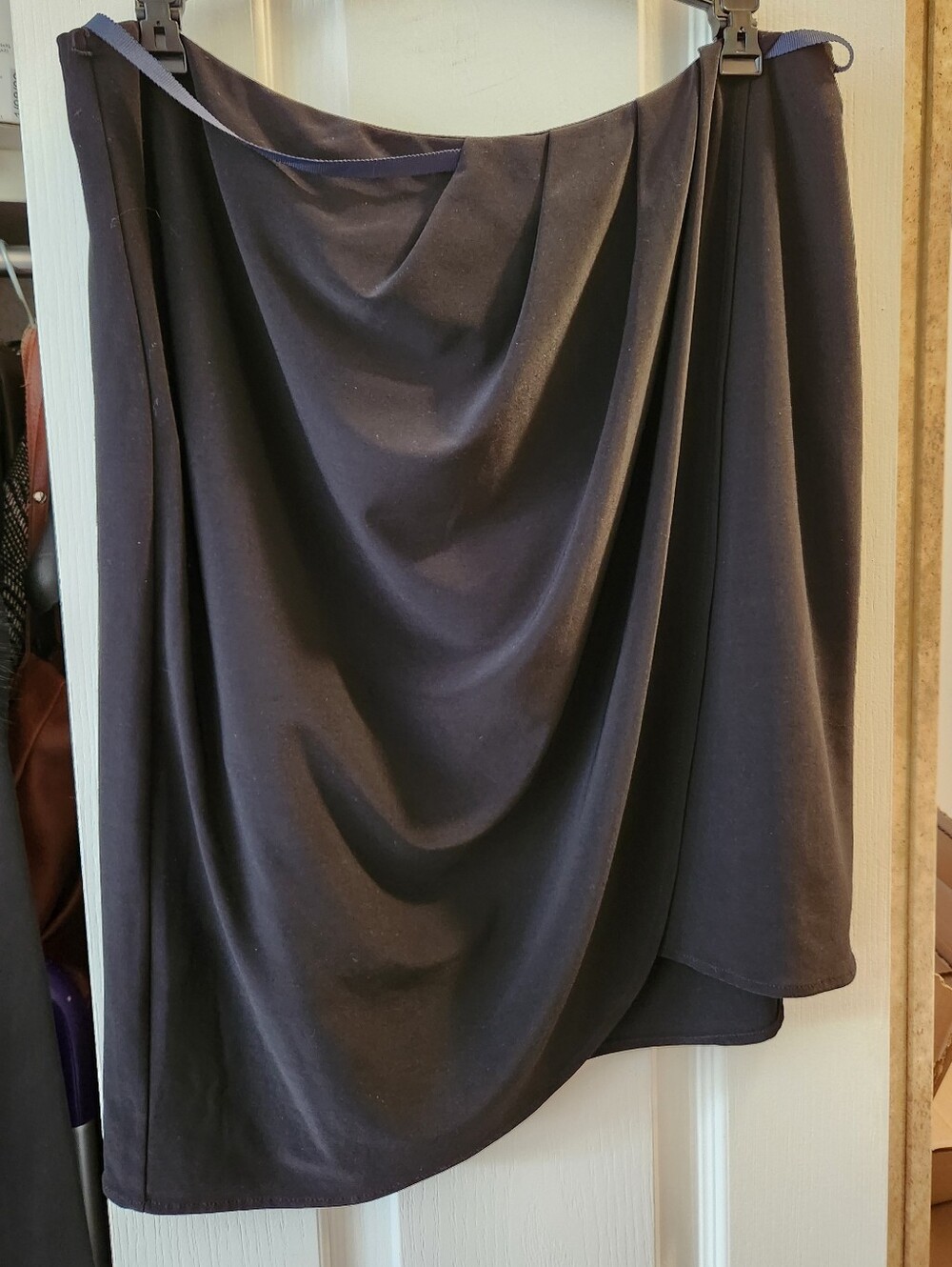 Tahari Black Asymmetrical Draped Skirt